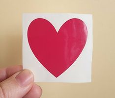 Medium Red Heart {Decal} – vinyl heart stickers for cars, tumblers, scrapbooking, and personalised crafts.