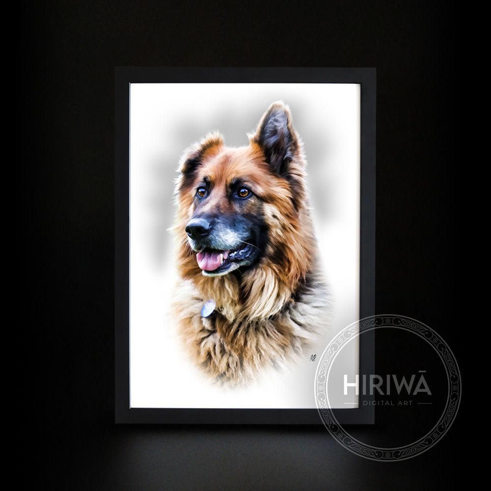 Custom pet portrait artwork example