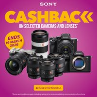 Sony Cashback - selected models. Ends 16/3/26.